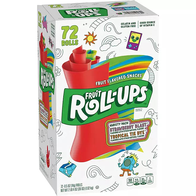 Fruit Roll-Ups Fruit Snacks Variety Pack (0.5 oz., 72 pk.)