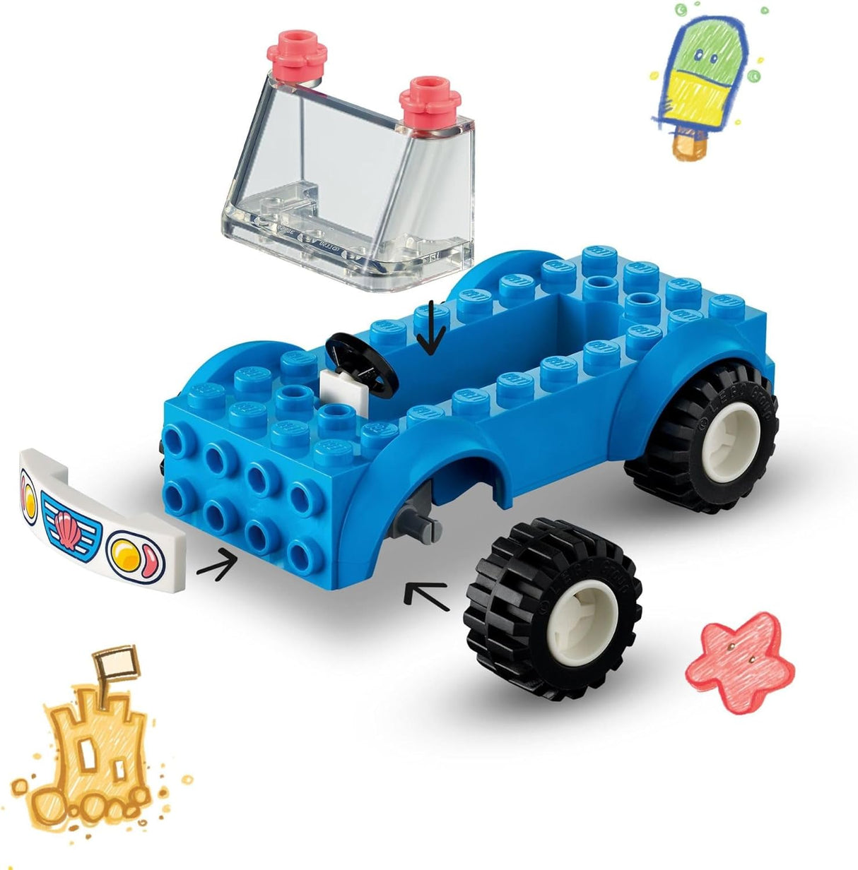 LEGO Friends Beach Buggy Fun 41725 Building Toy Set, Creative Fun for Toddlers Ages 4+, with 2 Mini-Dolls, Pet Dog and Dolphin Figures, a Beach Buggy Toy Car and Accessories