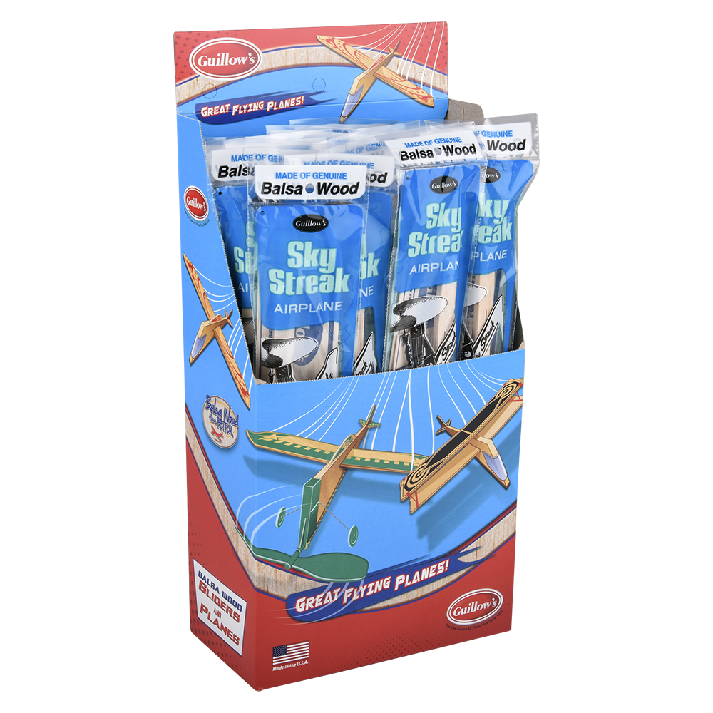 Balsa Wood Sky Streak Glider 12"