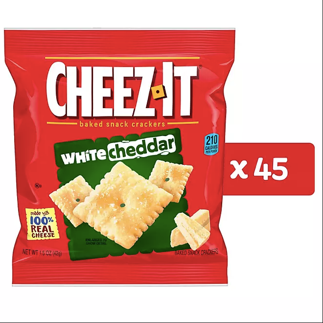 Cheez-It White Cheddar Snack Packs, 1.5 oz., 45 pk.