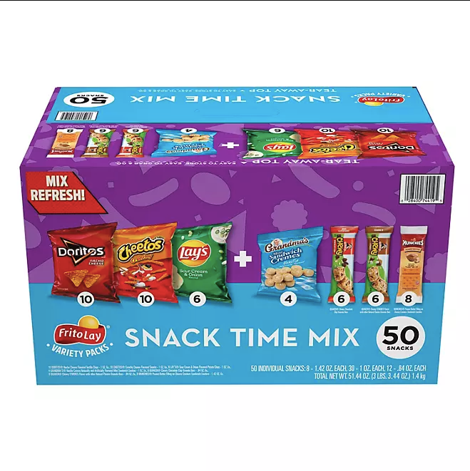 Frito Lay Snack Time Mix, Variety Pack Snacks, 50 pk.