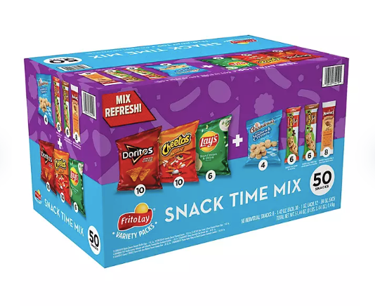 Frito Lay Snack Time Mix, Variety Pack Snacks, 50 pk.