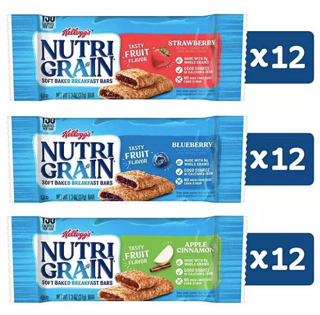 Nutri-Grain Bars Variety Pack, 1.3 oz., 36 pk.