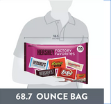 HERSHEY'S Factory Favorites Variety Pack Candy, Snack Size, 155 pcs.