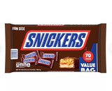 SNICKERS Milk Chocolate Candy Bars, Fun Size, 70 pcs.